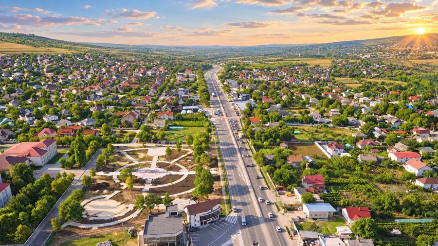 Feature image Vedere aeriană panoramică a satului Măgdăcești
